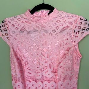 Pink lace dress